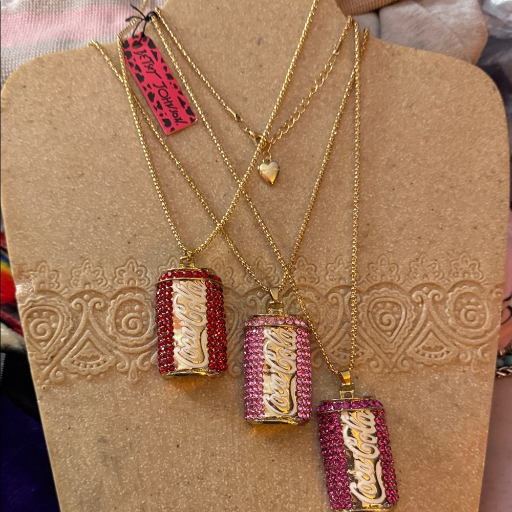 NWT & Retired Coke Can Glitz Necklaces choose Red, Pink & Hot Pink 15”